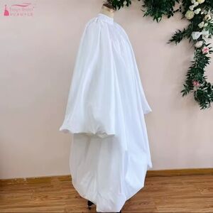 2 pieces -Vibrant Oversized WHITE Bow Dress with CAPE - WHITE Fits 12/14